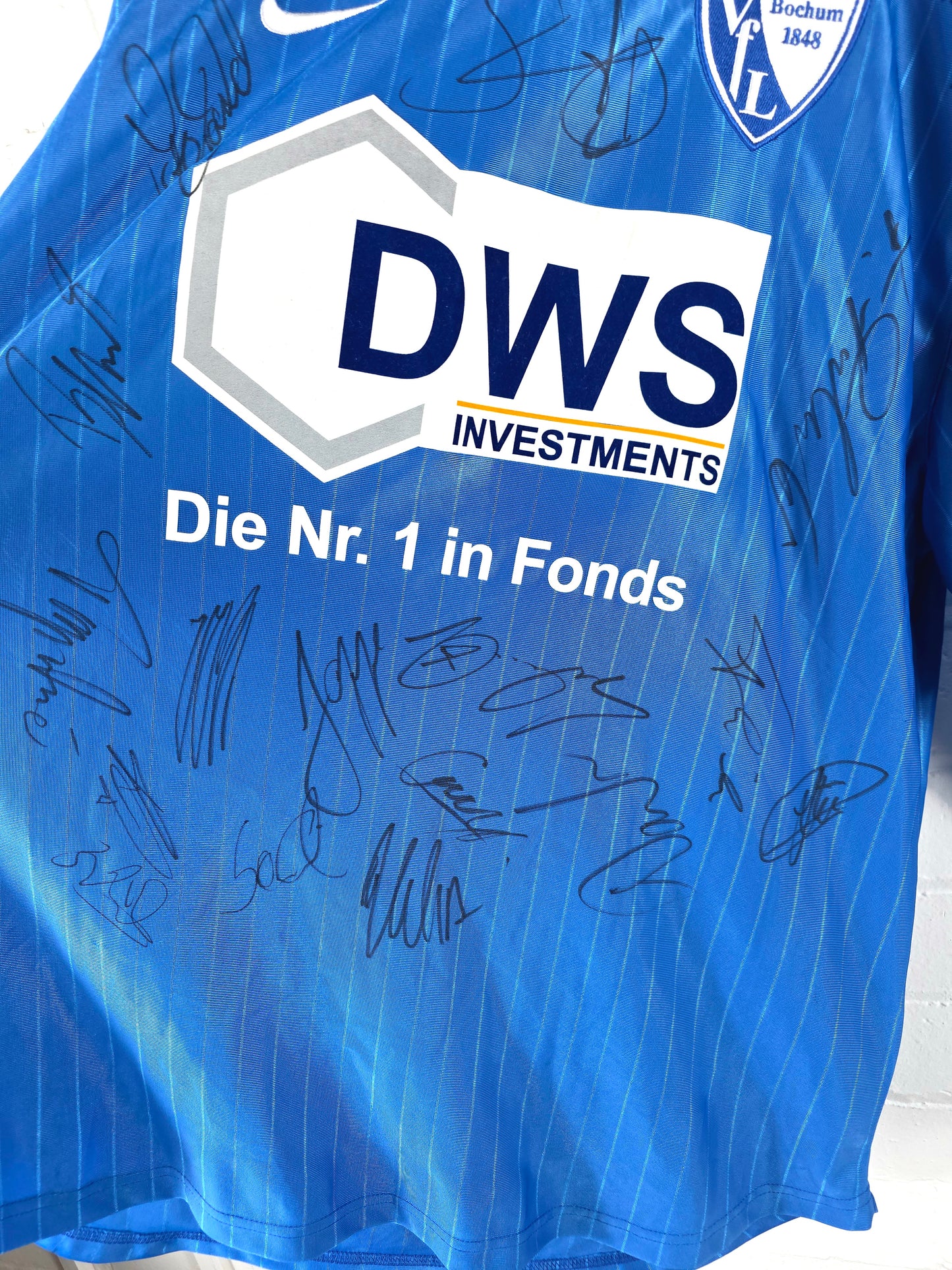 Nike Bochum 2002/03 Long Sleeve Squad Signed Home Shirt XL