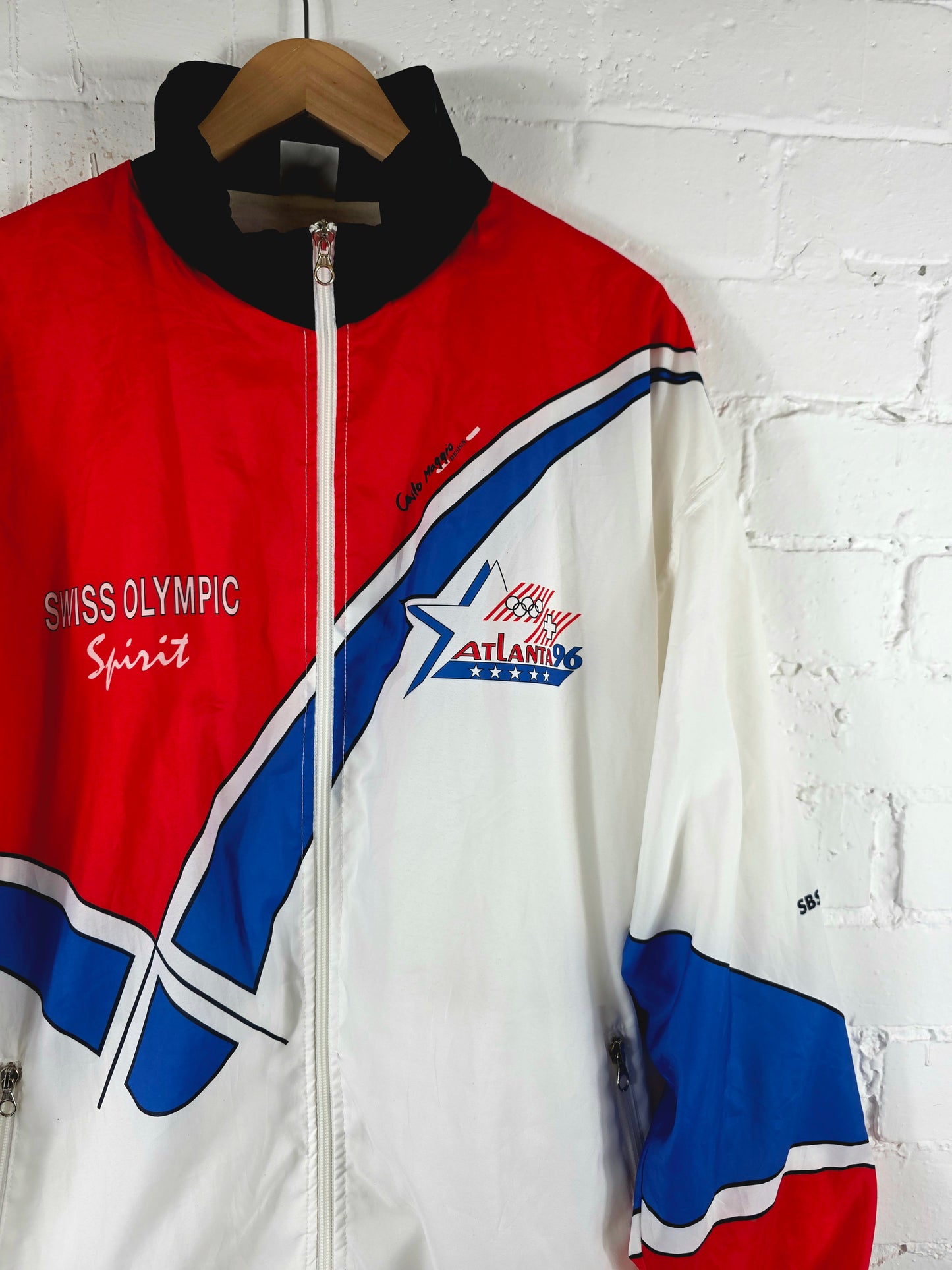 Carlo Maggio Switzerland 1996 Atlanta Olympics Vintage Track Jacket XXL