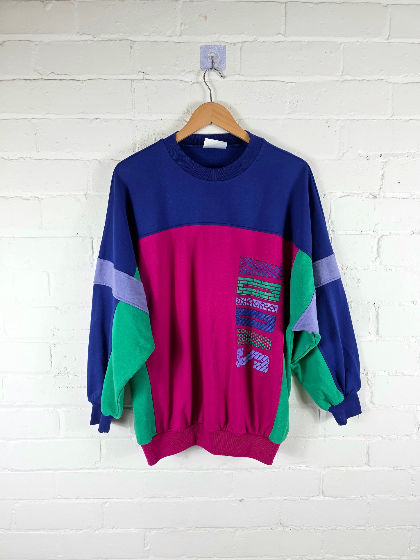 Adidas 1990s Vintage Block Colour Spellout Sweatshirt Large