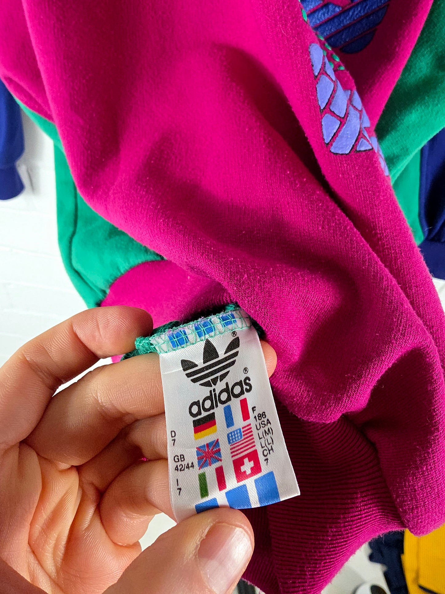 Adidas 1990s Vintage Block Colour Spellout Sweatshirt Large