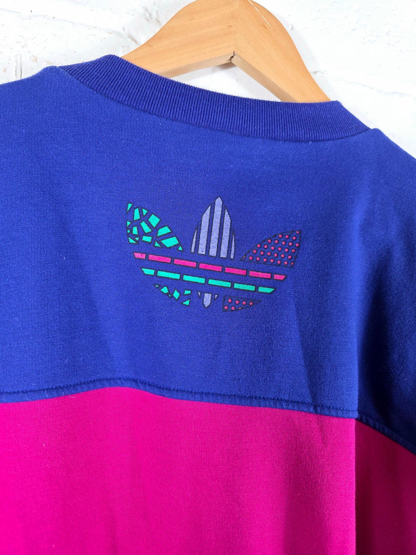 Adidas 1990s Vintage Block Colour Spellout Sweatshirt Large