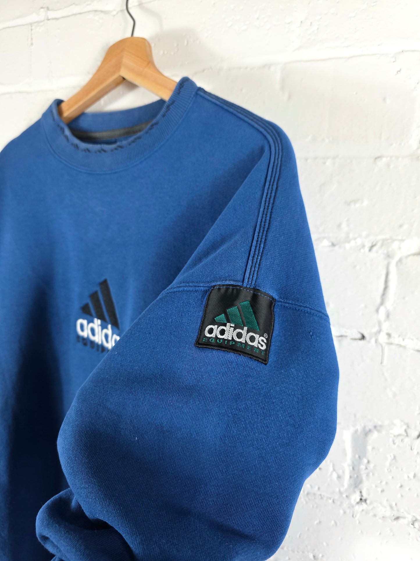 Adidas Equipment 1990s Navy Spellout Sweatshirt Medium