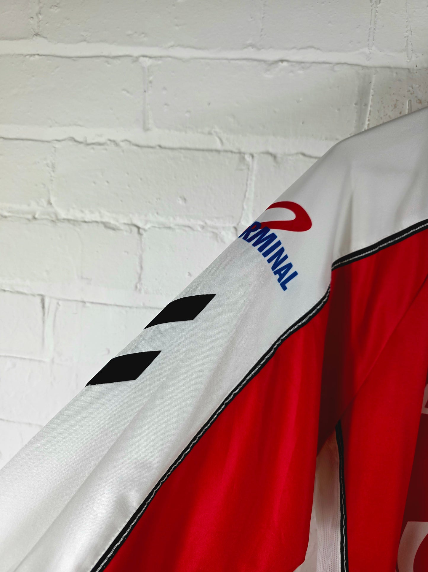 Hummel Excelsior Mouscron 2001/2003 '11 (Ban)' Long Sleeve Match Issue Home Shirt XL