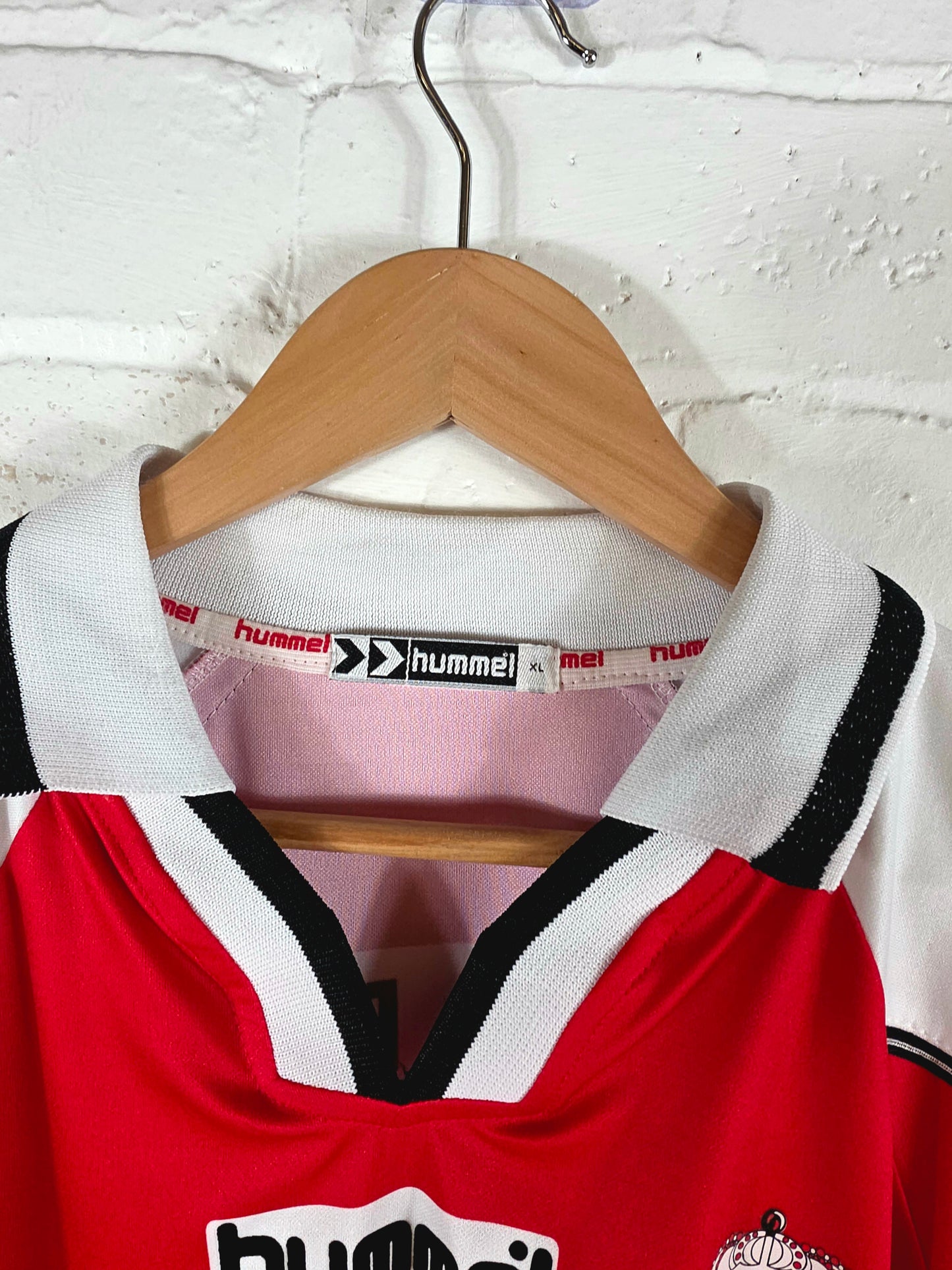 Hummel Excelsior Mouscron 2001/2003 '11 (Ban)' Long Sleeve Match Issue Home Shirt XL