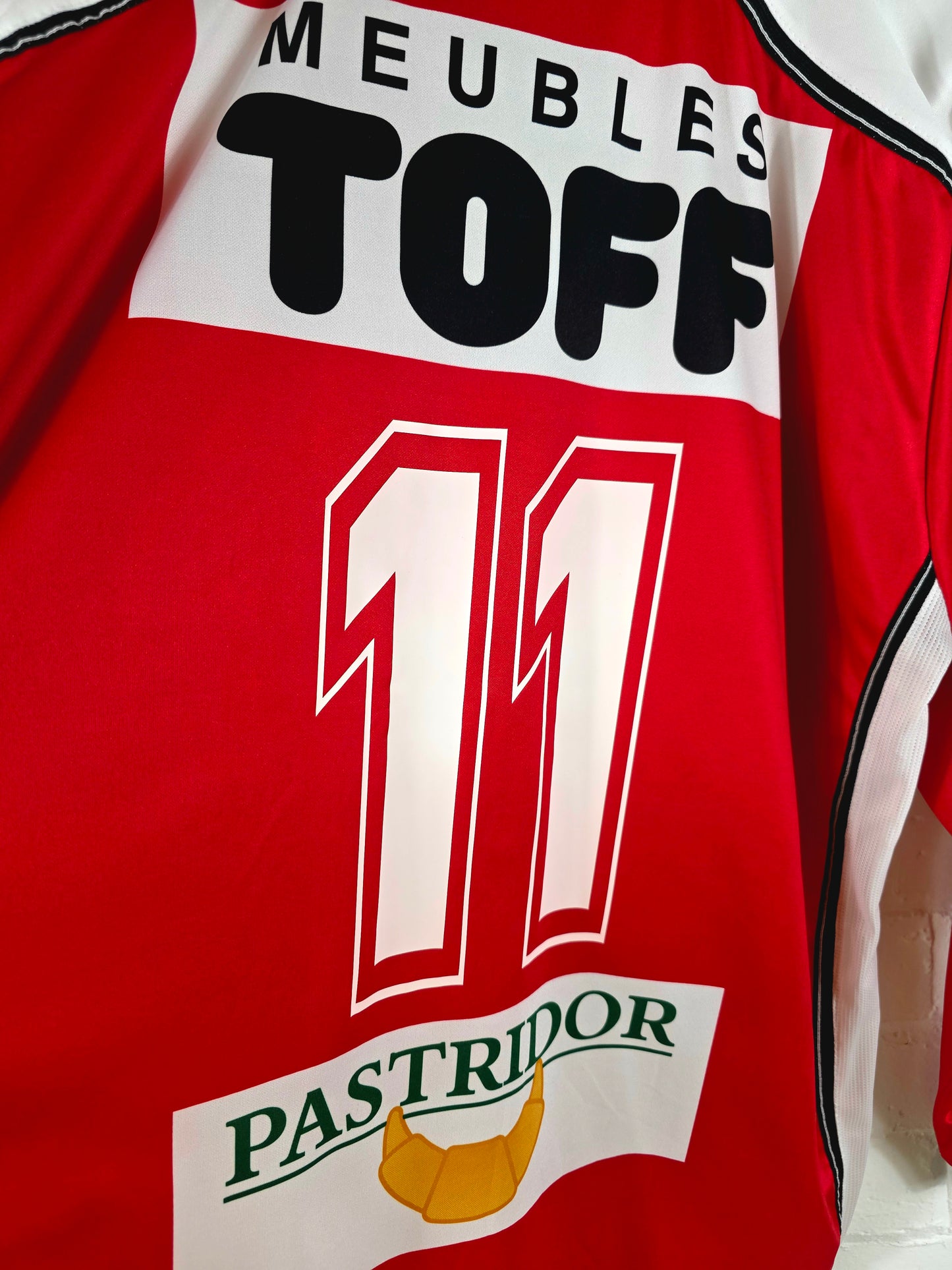 Hummel Excelsior Mouscron 2001/2003 '11 (Ban)' Long Sleeve Match Issue Home Shirt XL