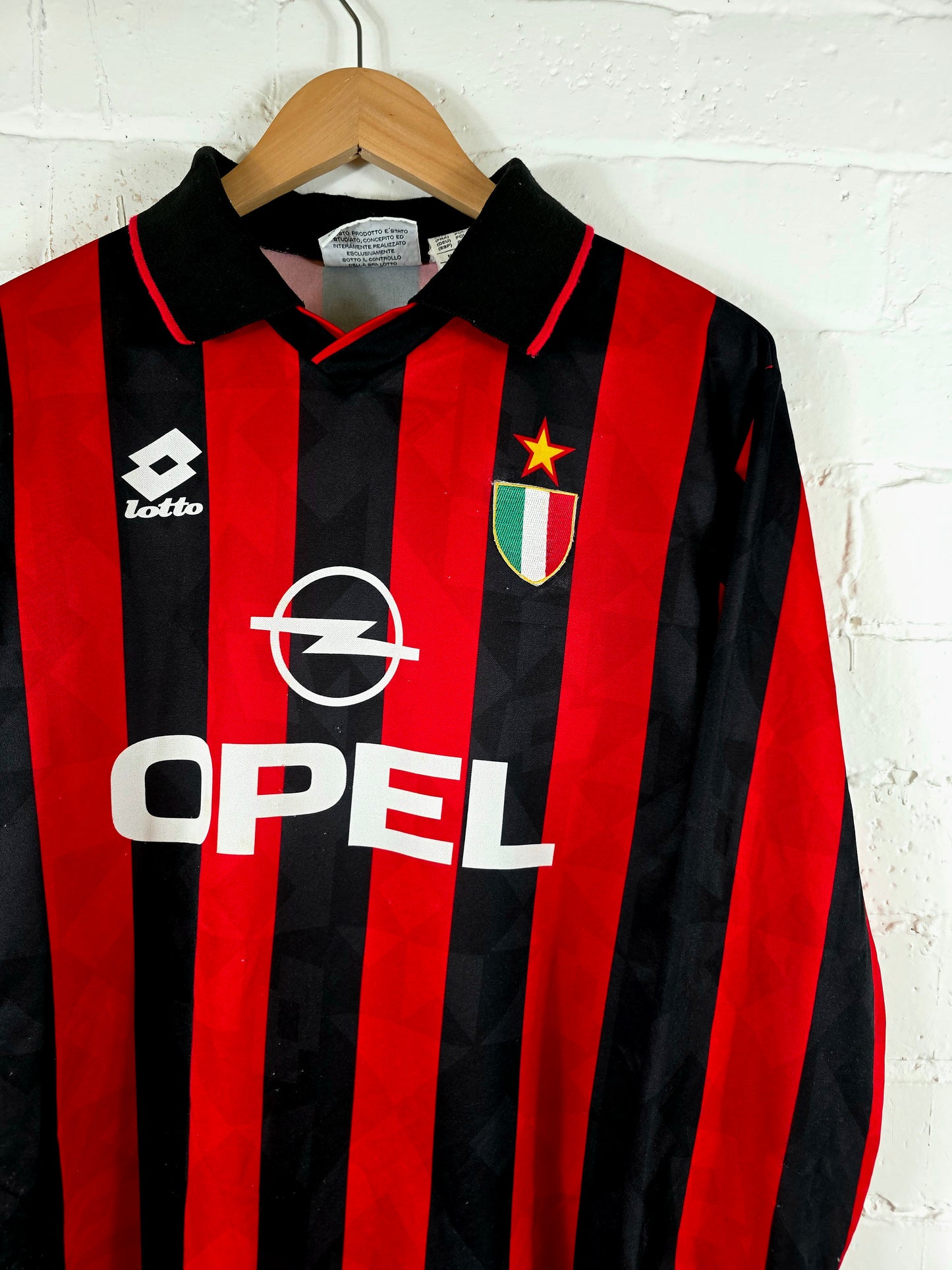 Lotto AC Milan 1994/95 Long Sleeve Home Shirt Medium