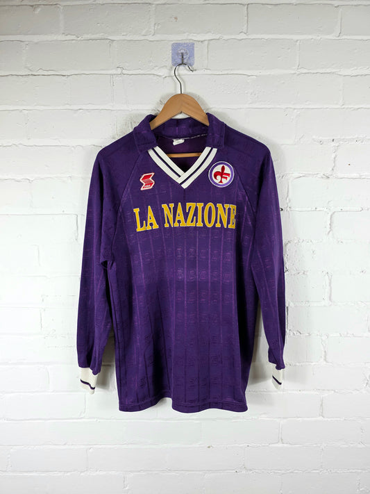 ABM Fiorentina 1990/91 Long Sleeve Home Shirt Large