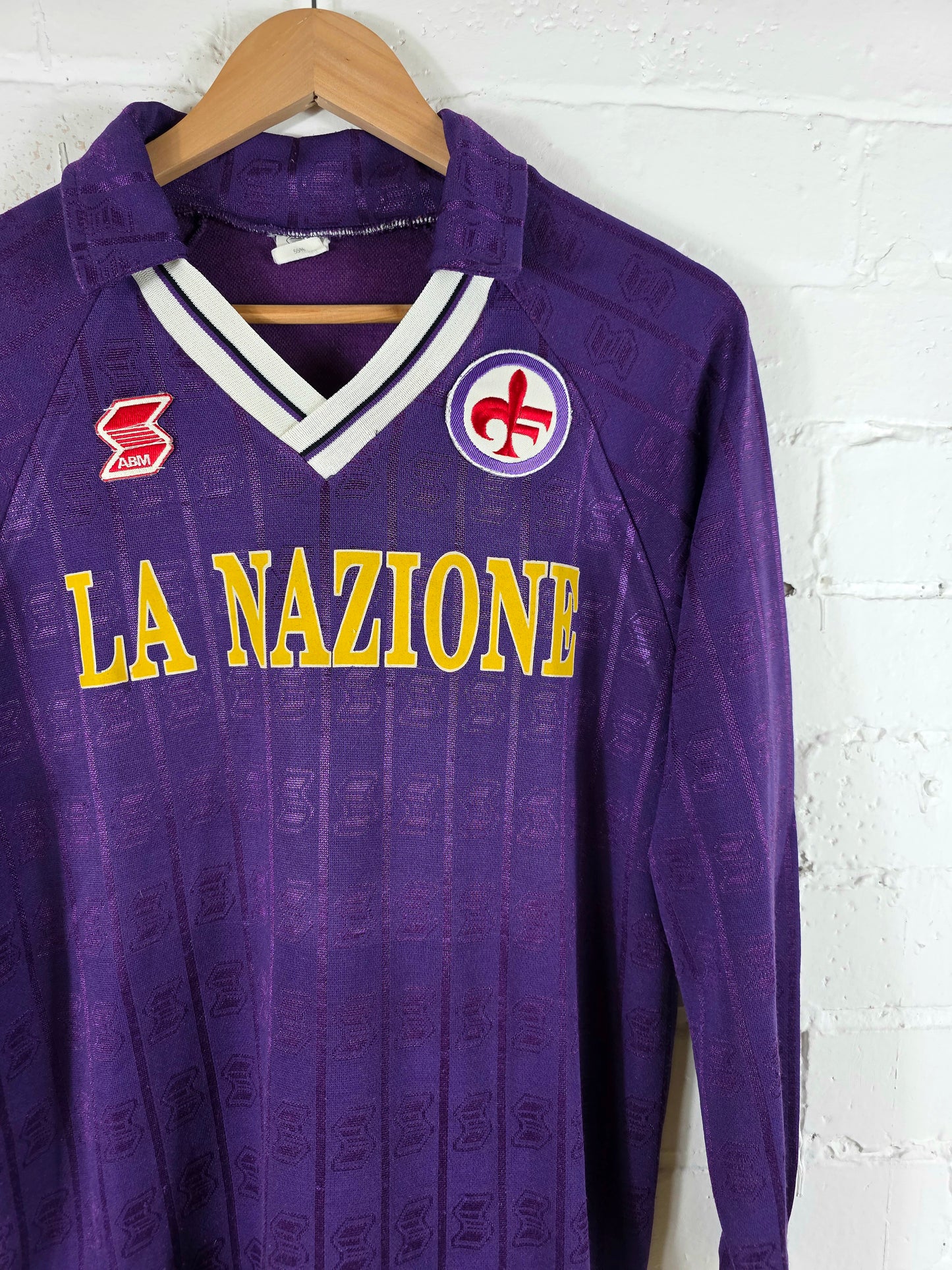 ABM Fiorentina 1990/91 Long Sleeve Home Shirt Large