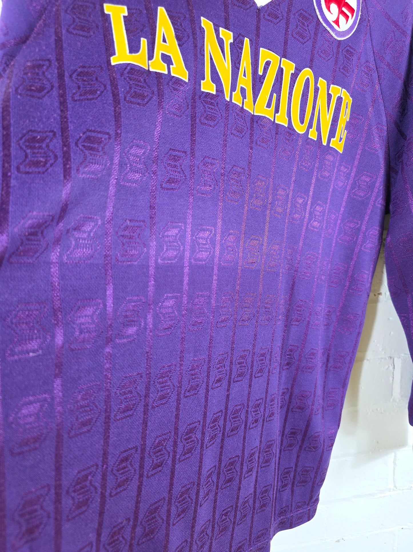 ABM Fiorentina 1990/91 Long Sleeve Home Shirt Large
