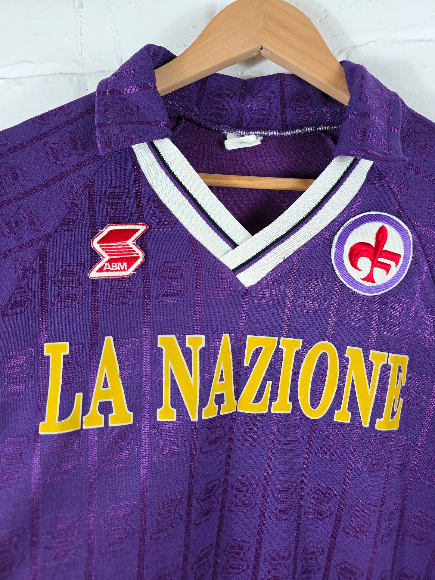 ABM Fiorentina 1990/91 Long Sleeve Home Shirt Large