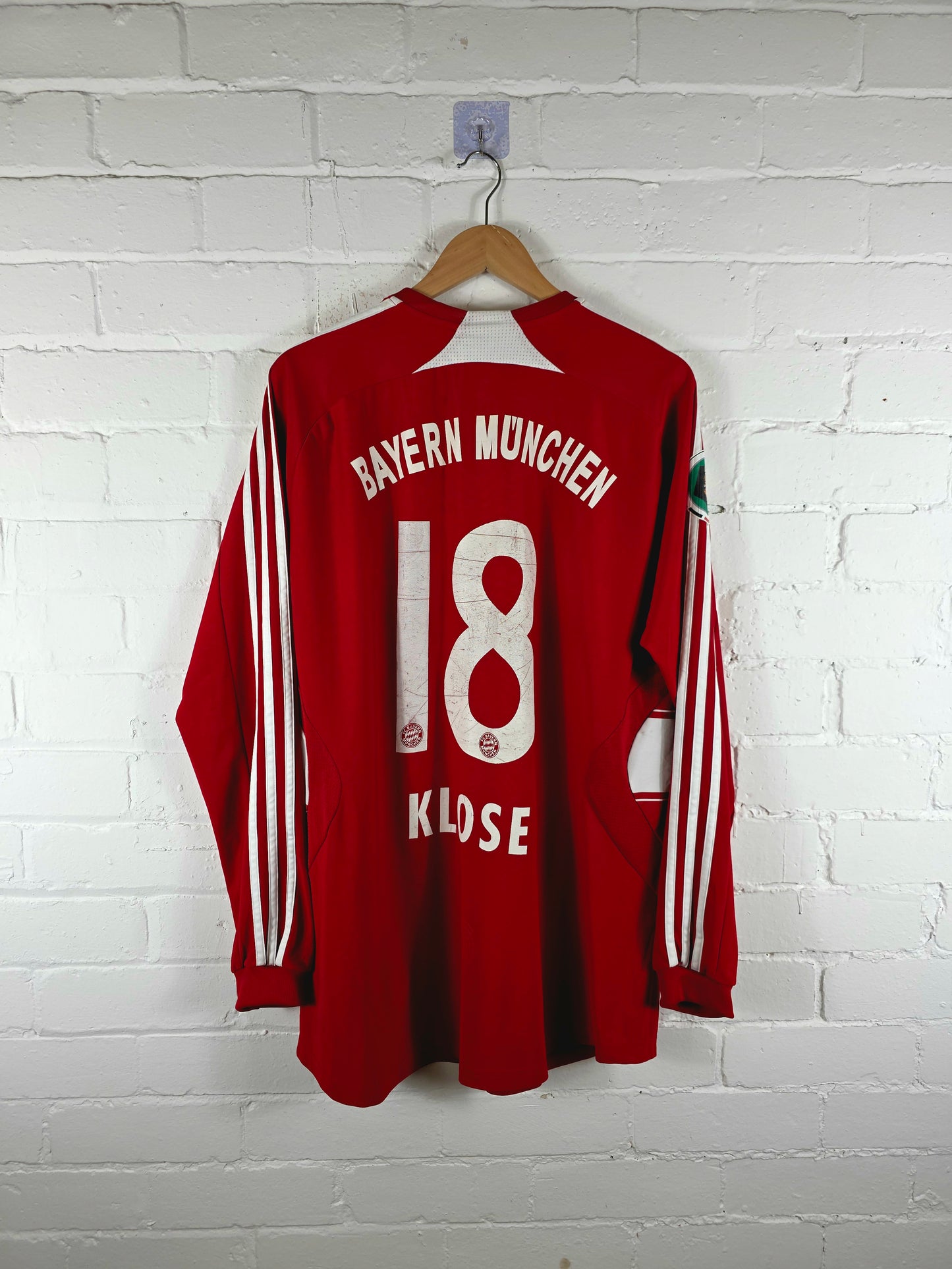 Adidas Bayern Munich 'Klose 18' 2007/08 Long Sleeve Match Prepared DFB-Pokal Finale Home Shirt XL
