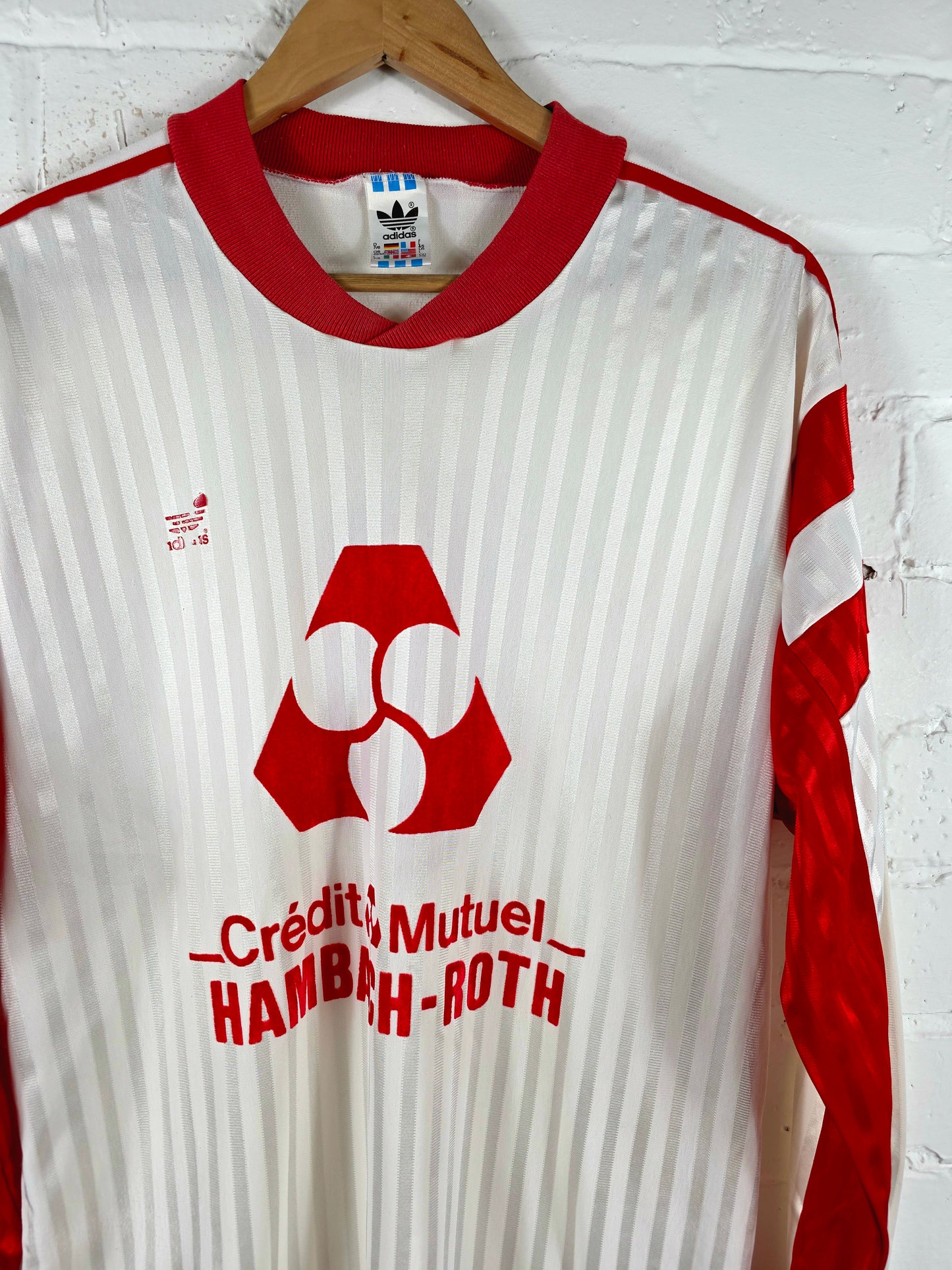 Adidas Hambach / Roth 1990s Long Sleeve Vintage Football Shirt Large