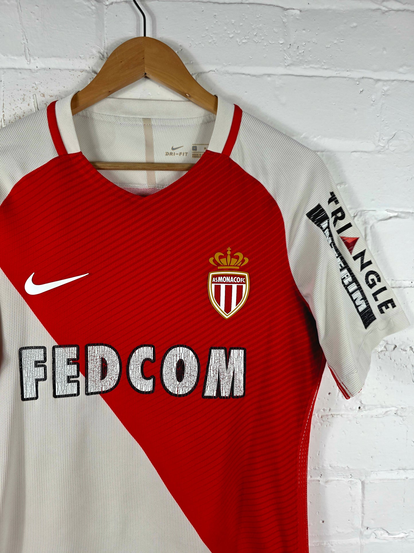 Nike A.S Monaco 2016/17 'Diallo 34' Match Issue Home Shirt Medium