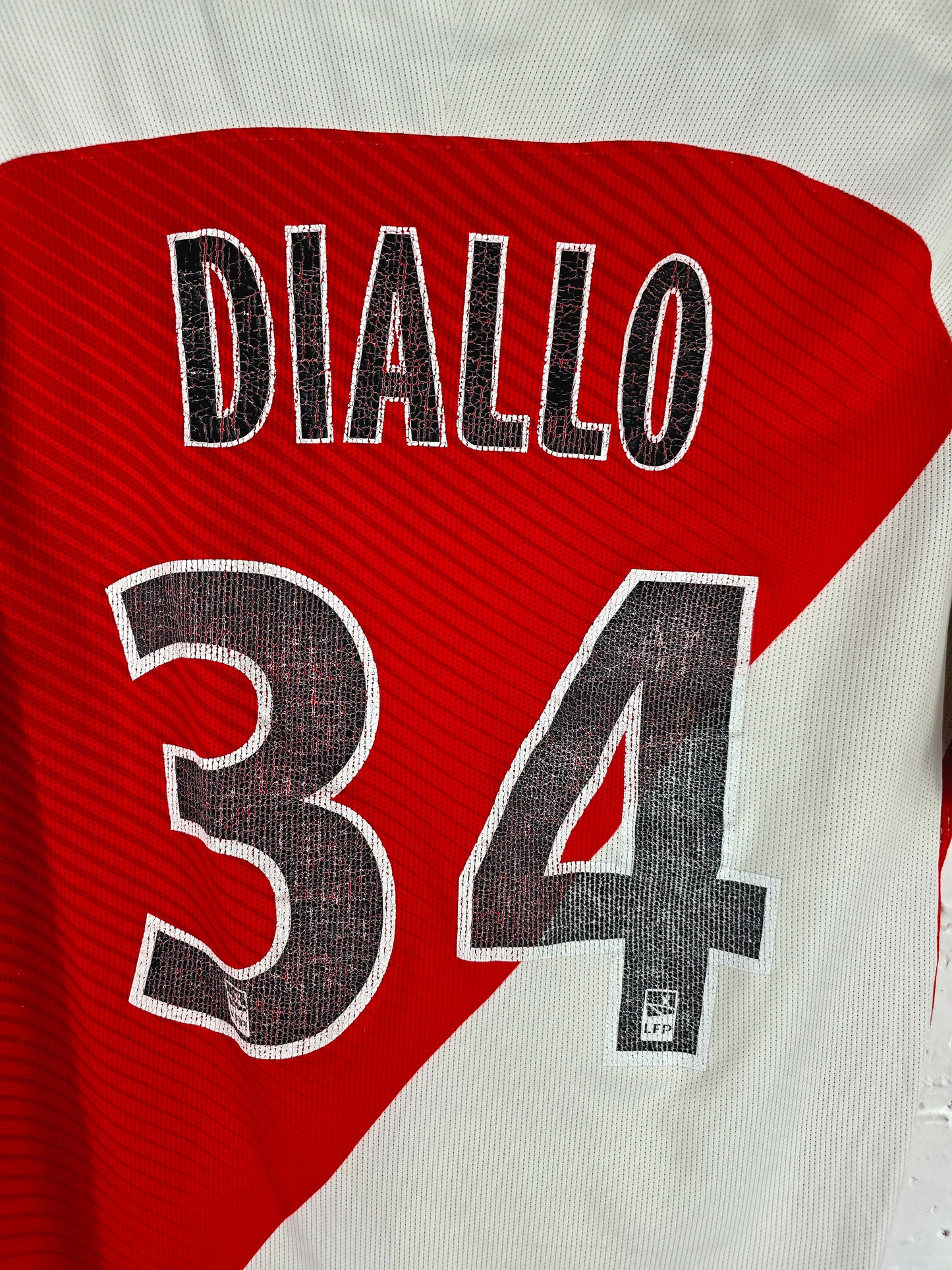 Nike A.S Monaco 2016/17 'Diallo 34' Match Issue Home Shirt Medium
