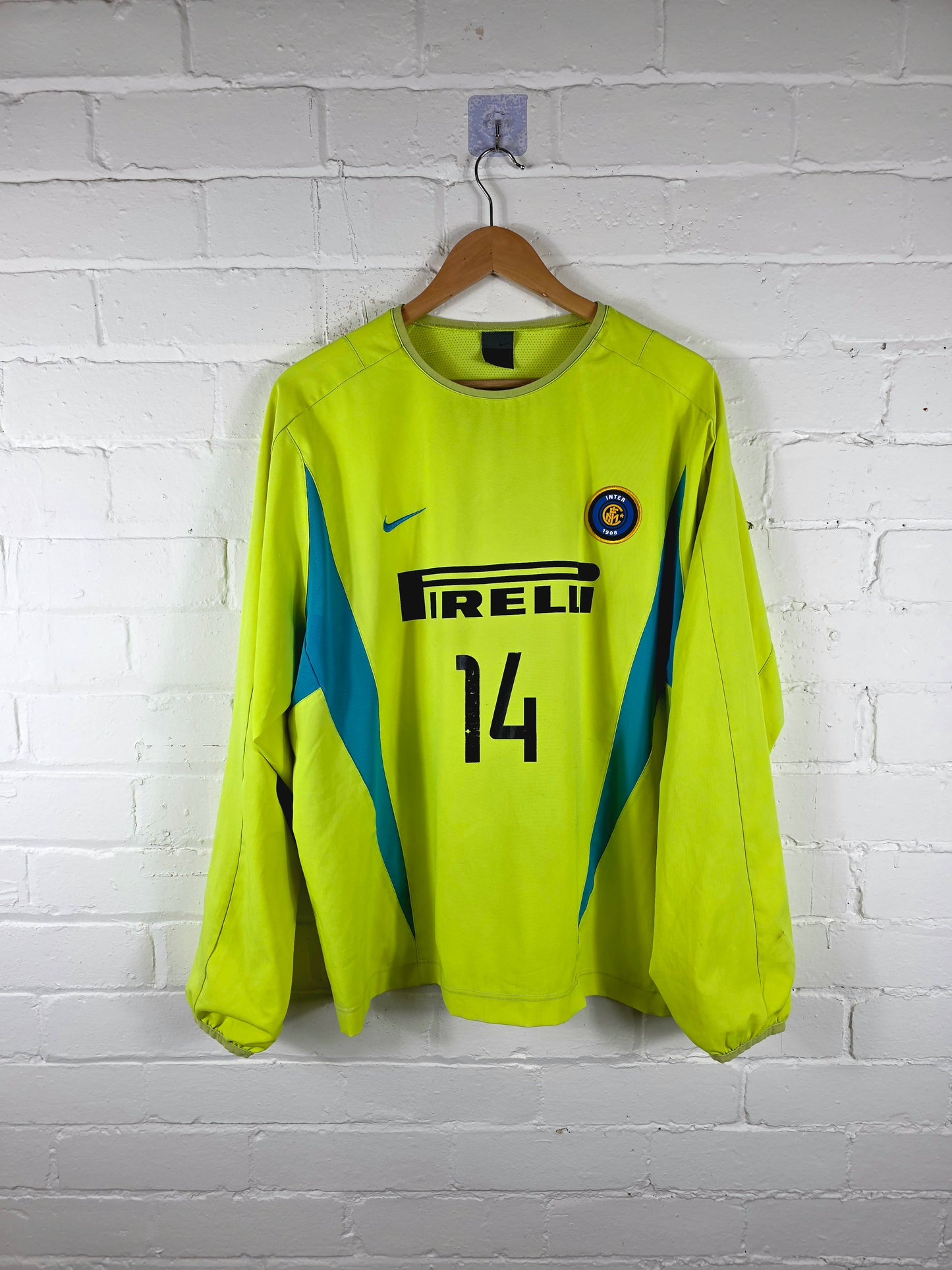 Nike Inter Milan 2002/03 '14 (Di Biagio)'Player Issue Long Sleeve Dual Layer Training Shirt XL
