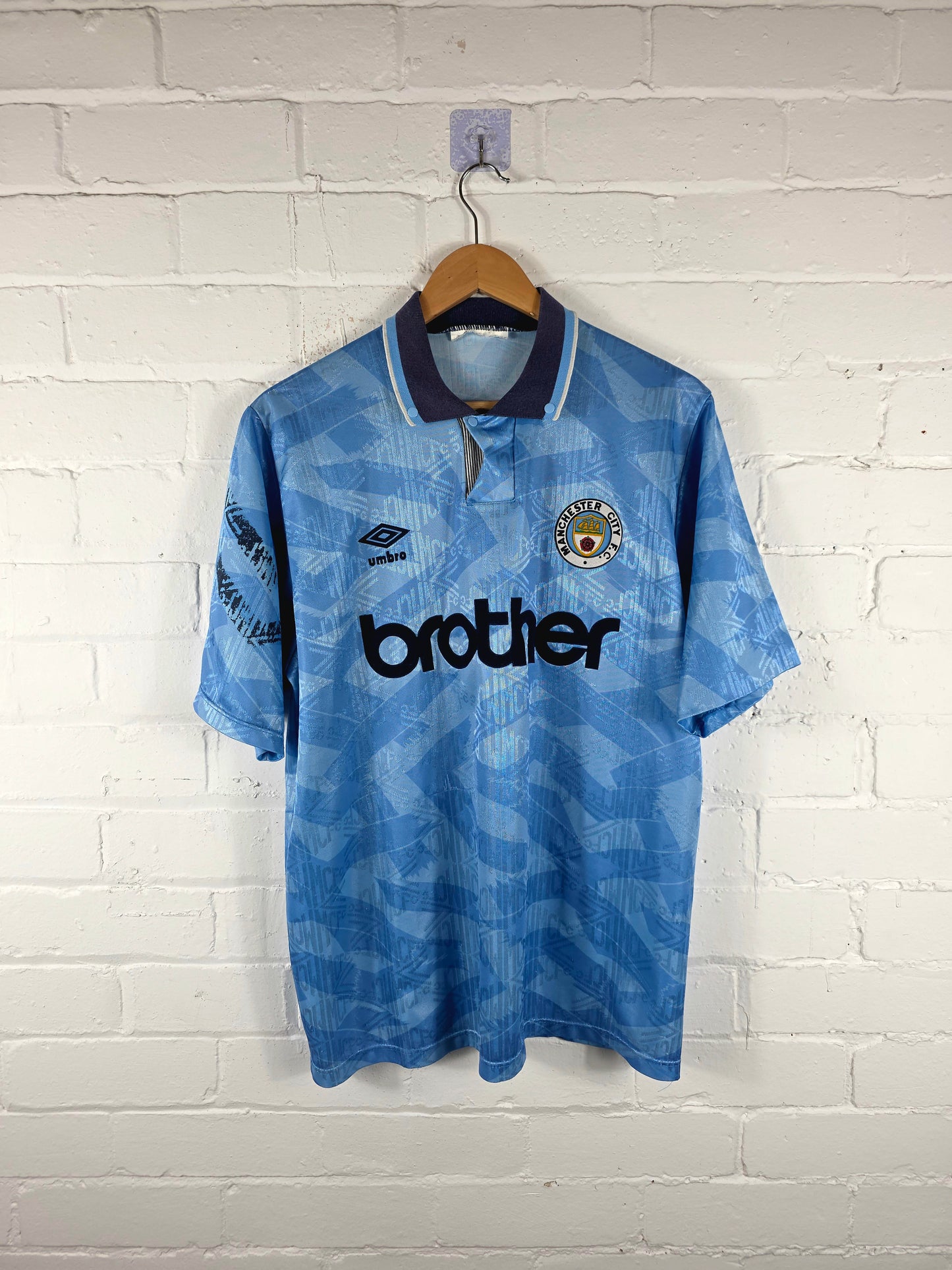 Umbro Manchester City 1991/93 Home Shirt Large