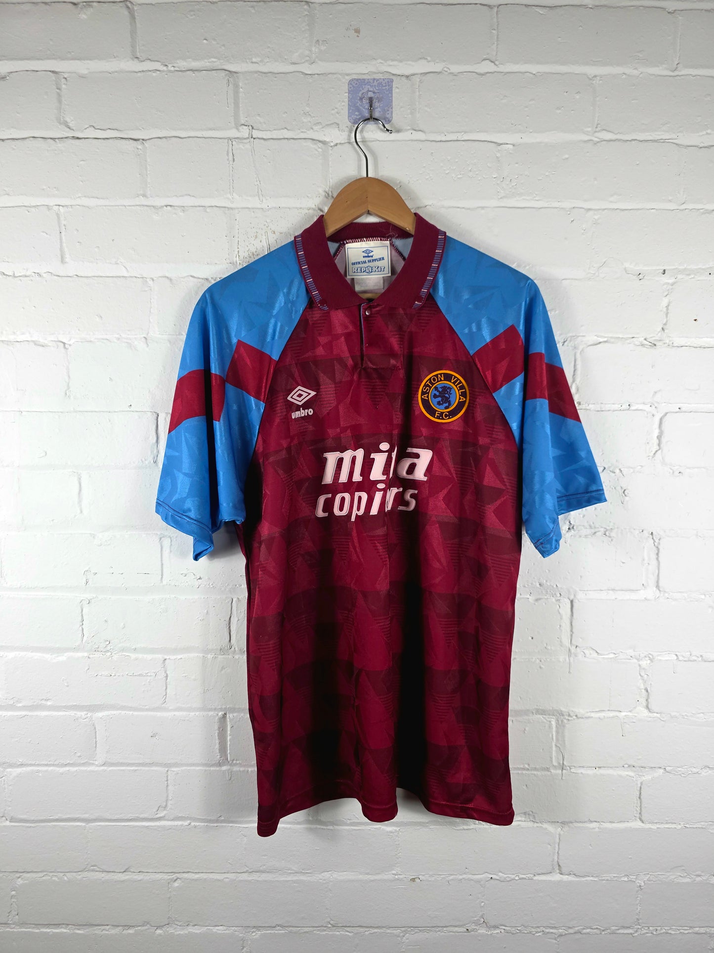 Umbro Aston Villa 1990/92 Home Shirt Large