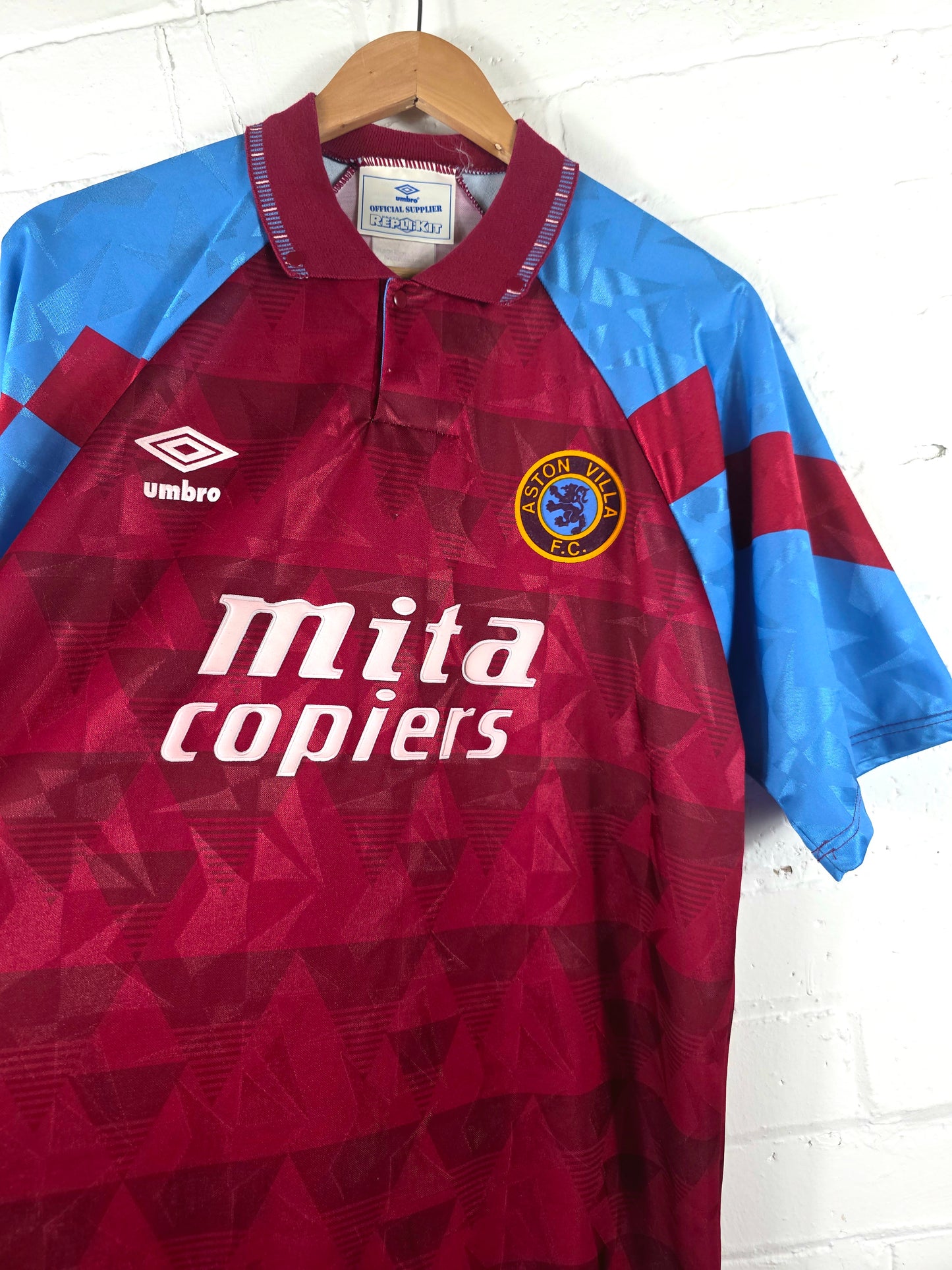 Umbro Aston Villa 1990/92 Home Shirt Large