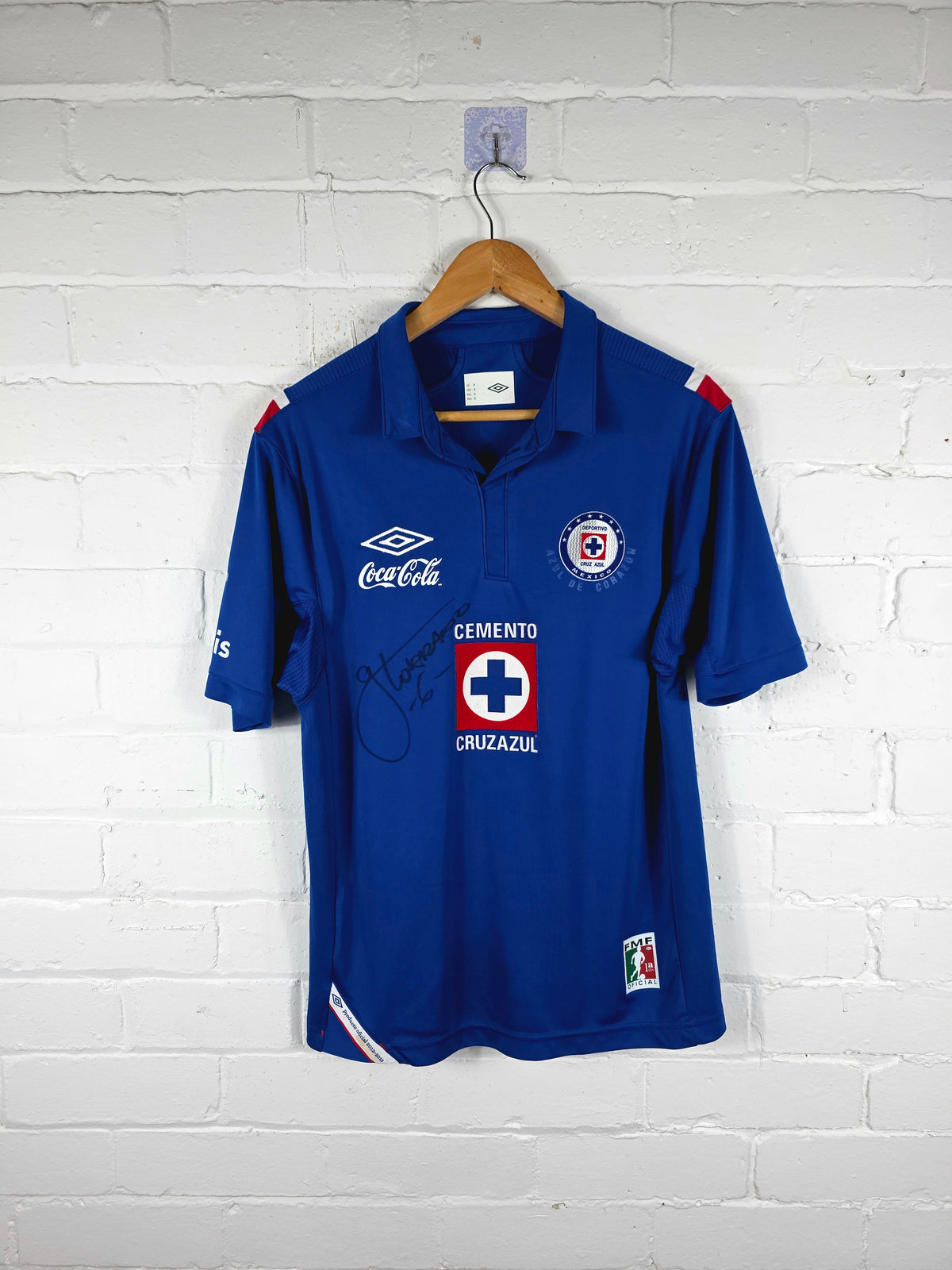 Umbro Cruz Azul 2012/13 'Torrado 6' Signed Home Shirt Medium