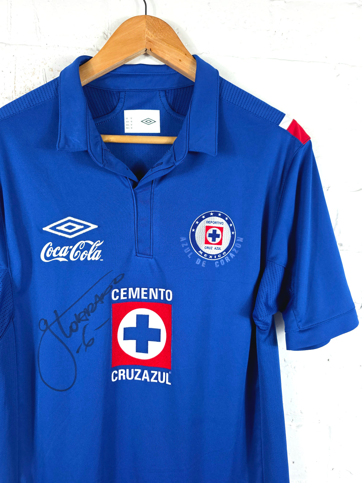 Umbro Cruz Azul 2012/13 'Torrado 6' Signed Home Shirt Medium