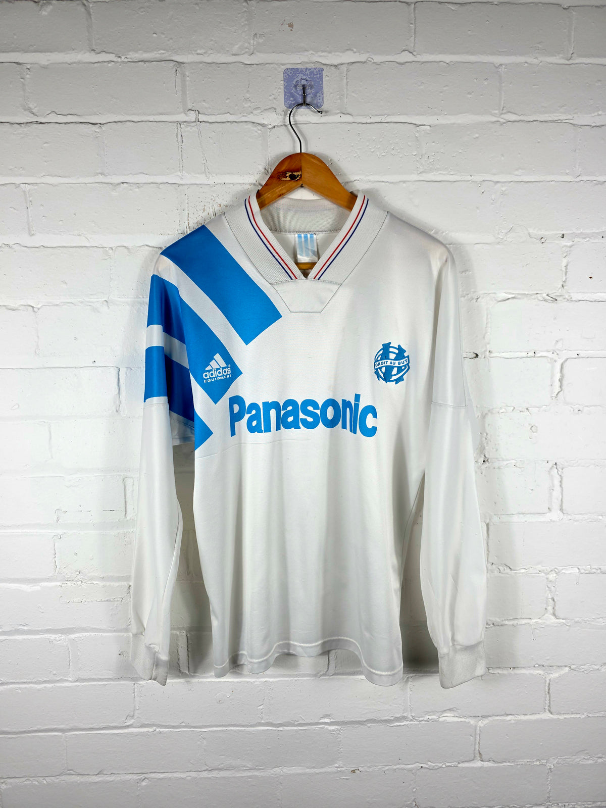 Adidas Marseille 1991/92 Long Sleeve Home Shirt Medium