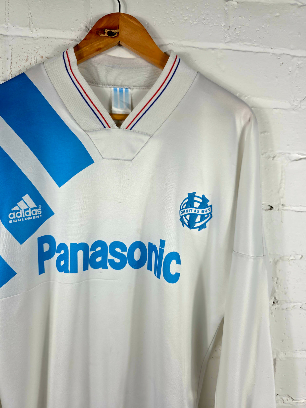 Adidas Marseille 1991/92 Long Sleeve Home Shirt Medium