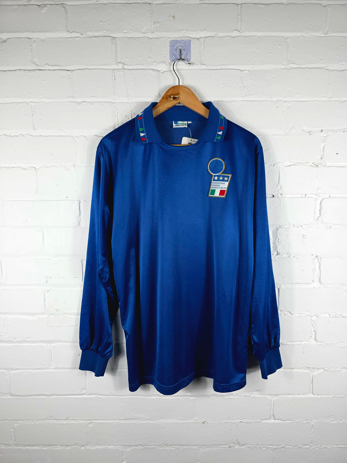 Diadora Italy 1992/93 Player Spec Long Sleeve Home Shirt Medium
