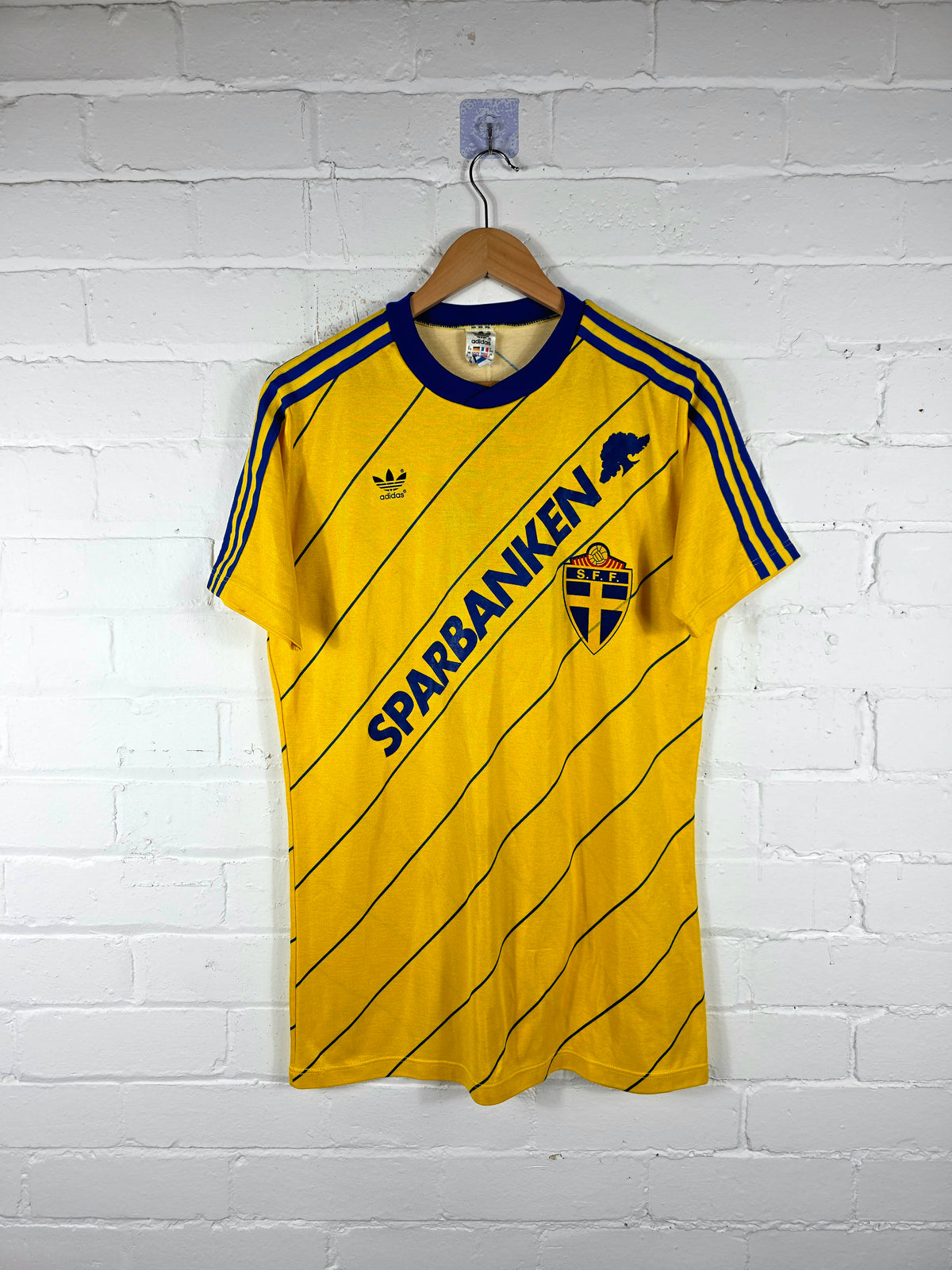Adidas Sweden 1985/86 Match Issue Home Shirt Large