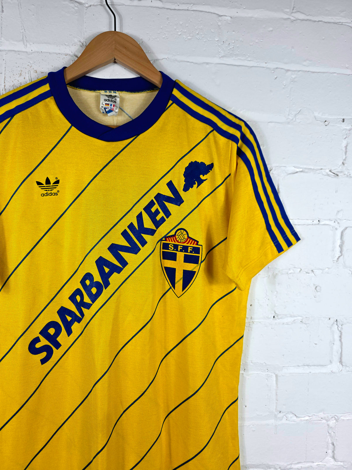 Adidas Sweden 1985/86 Match Issue Home Shirt Large