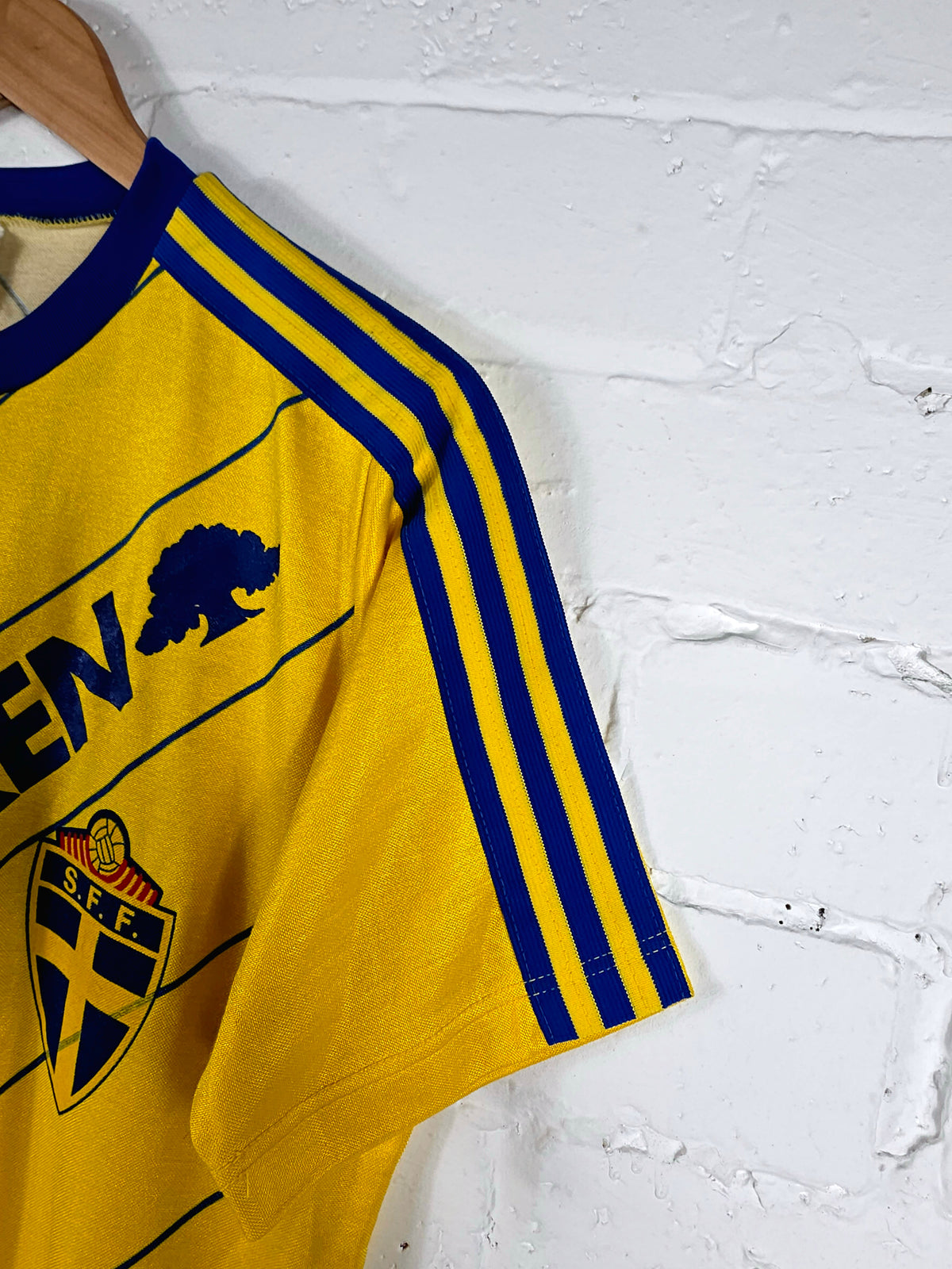 Adidas Sweden 1985/86 Match Issue Home Shirt Large