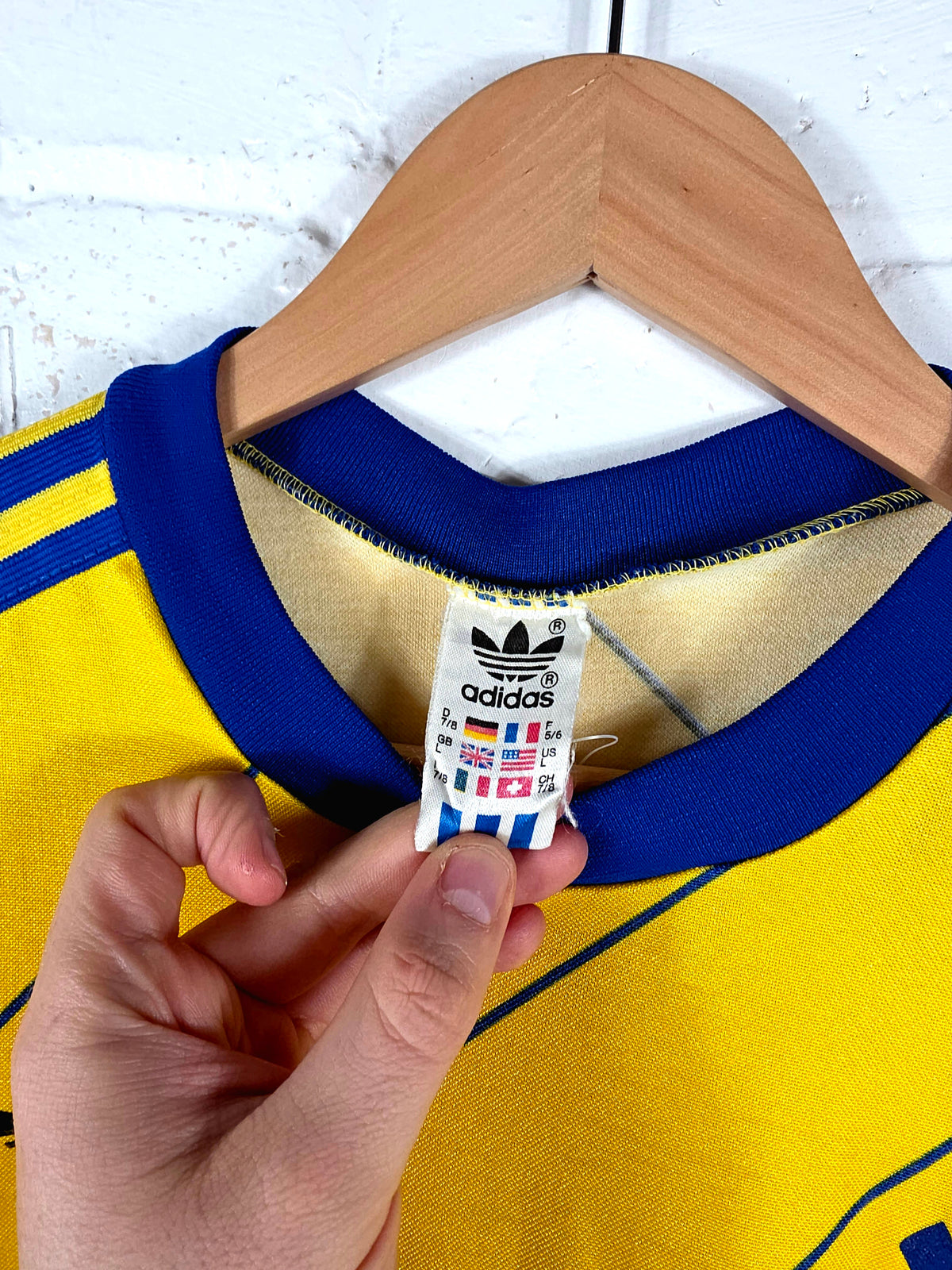 Adidas Sweden 1985/86 Match Issue Home Shirt Large