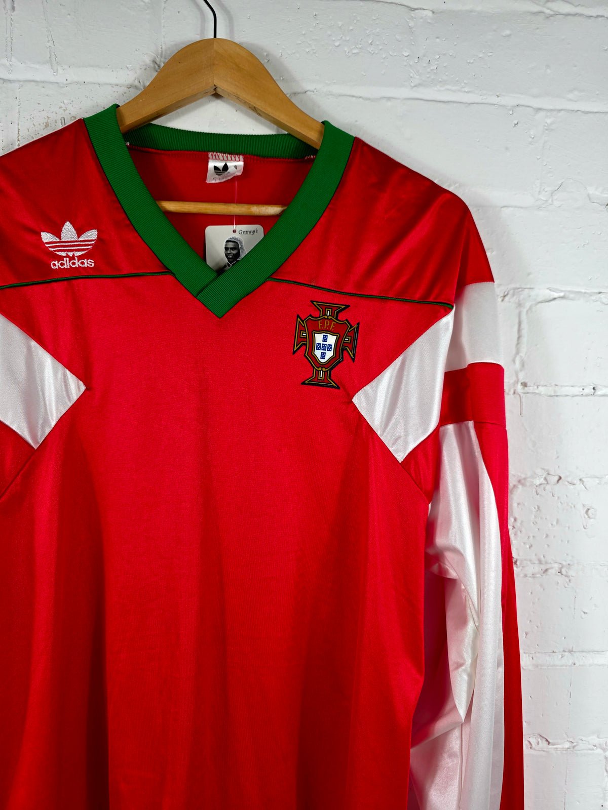 Adidas Portugal 1990/91 Long Sleeve Match Issue Home Shirt XL