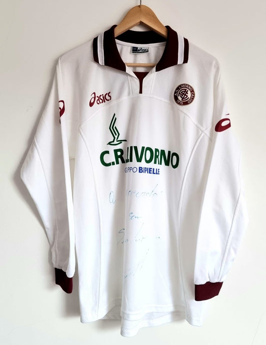 Asics Livorno 02/03 'Vanigli 6' Signed Long Sleeve Away Shirt XL