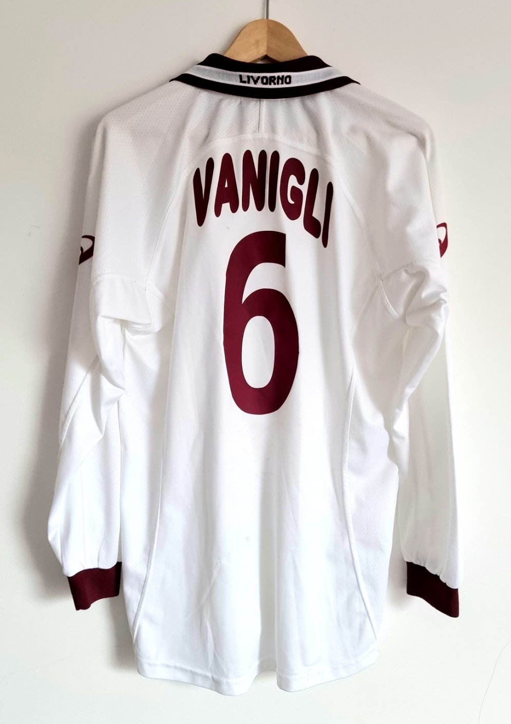 Asics Livorno 02/03 'Vanigli 6' Signed Long Sleeve Away Shirt XL