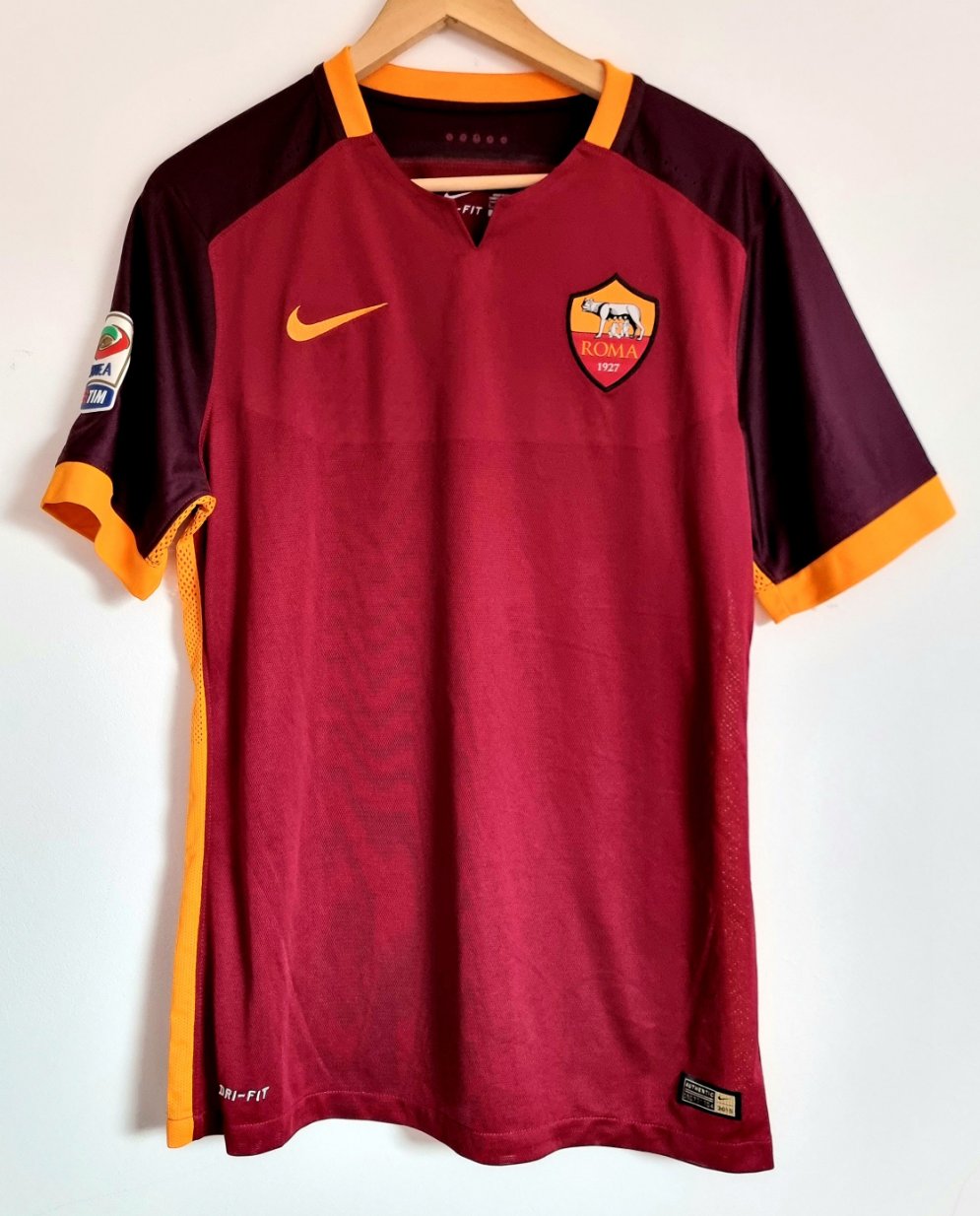 Nike Roma 15/16 'Sadiq 97' Player Issue Signed Home Shirt Large