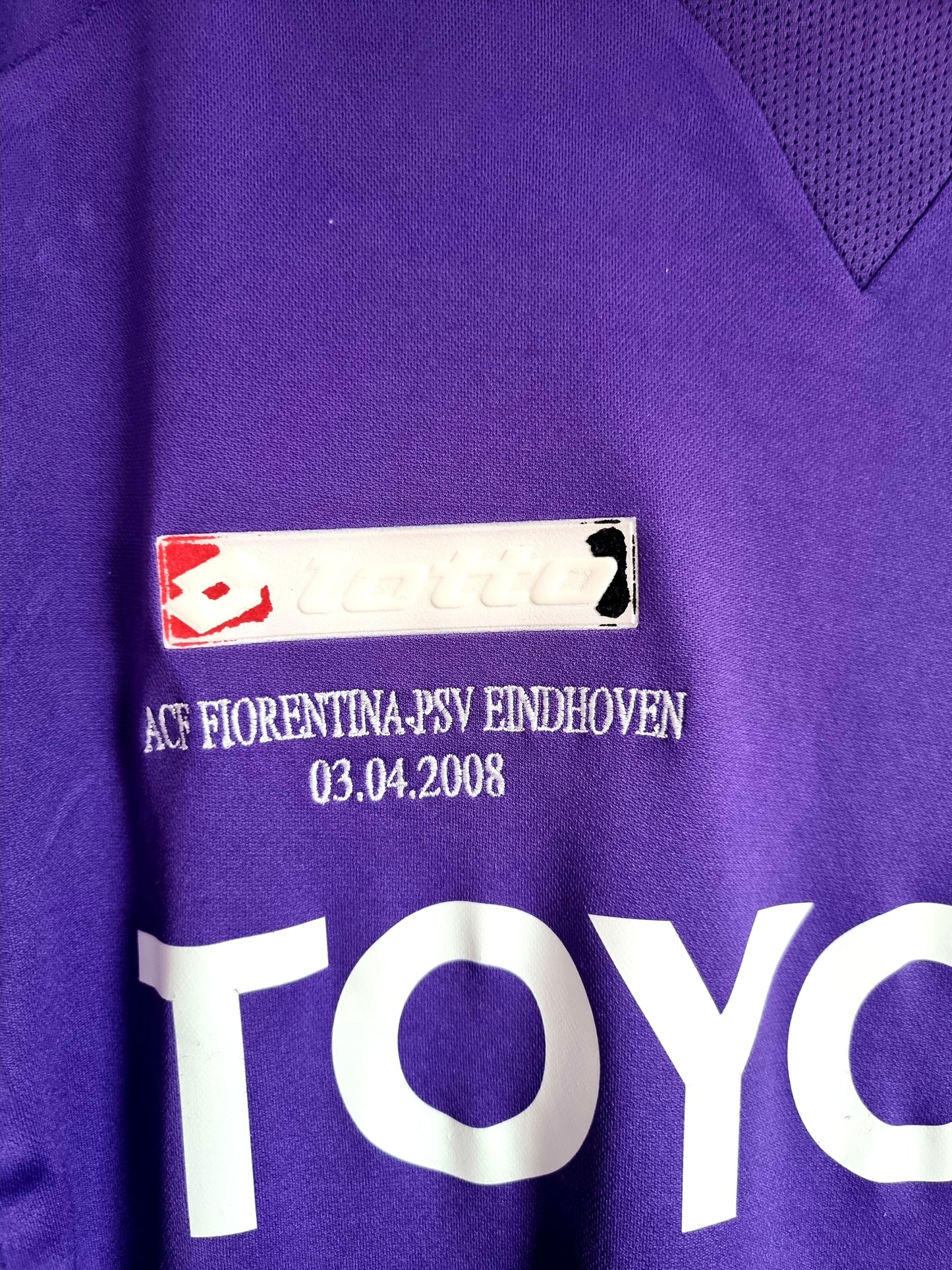 Lotto Fiorentina 07/08 Player Issue Signed 'Gobbi 19' Long Sleeve European Home Shirt XL