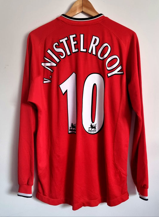 Umbro Manchester United 00/02 'V.Nistelrooy 10' Long Sleeve Home Shirt Medium