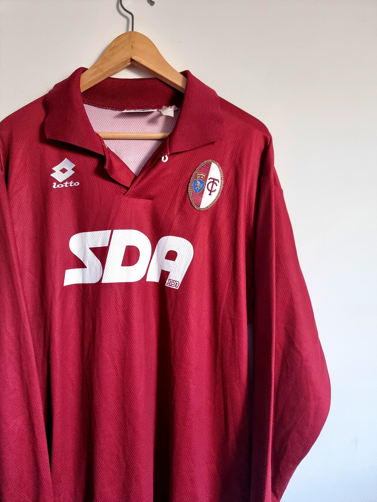 Lotto Torino 95/96 Player Issue Long Sleeve Home Shirt XL