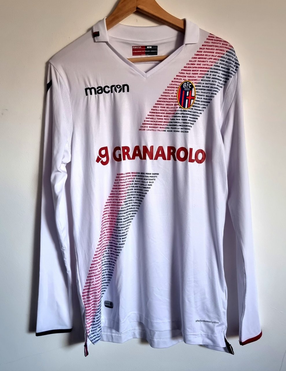 Macron Bologna 17/18 Long Sleeve Away Shirt Large