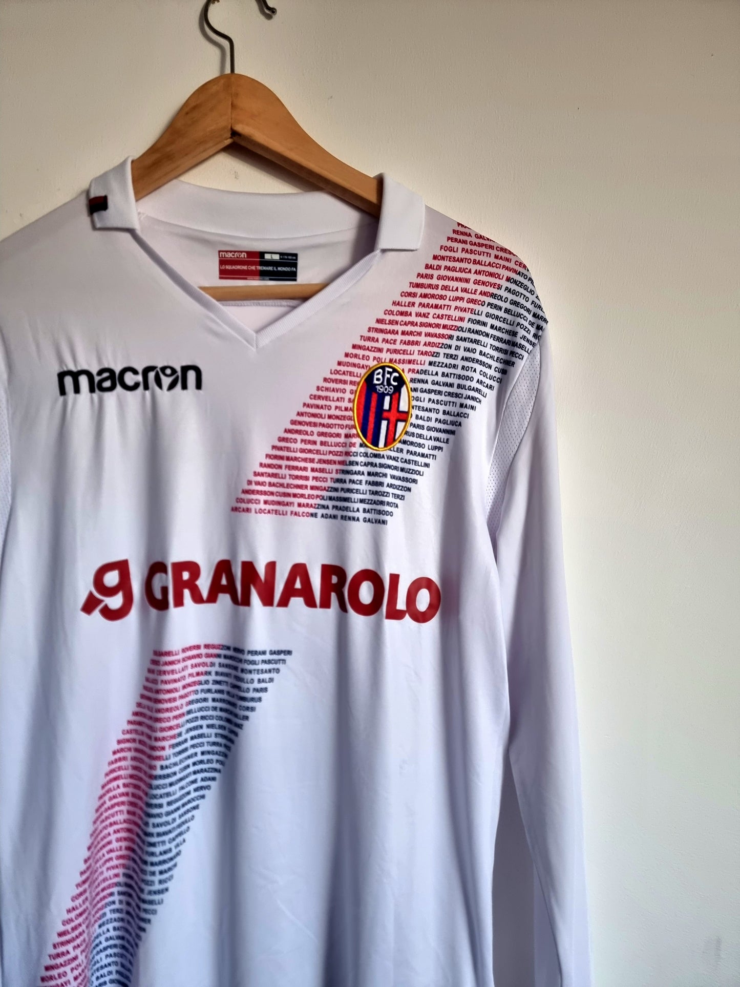 Macron Bologna 17/18 Long Sleeve Away Shirt Large