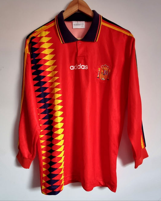 Adidas Spain 94/96 Long Sleeve Home Shirt Medium